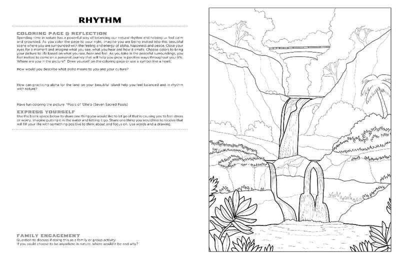 Discover Maui<br/>expressive art<br/>coloring activity book