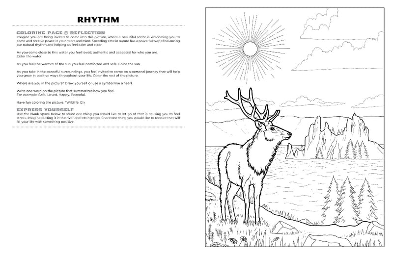 Discover Crater Lake<br/>expressive art<br/>coloring activity book